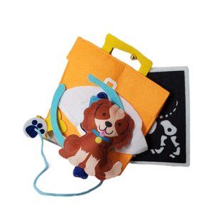 Felt Veterinarian Pretend Play Pack - Comes in Burlap Bag - NWT